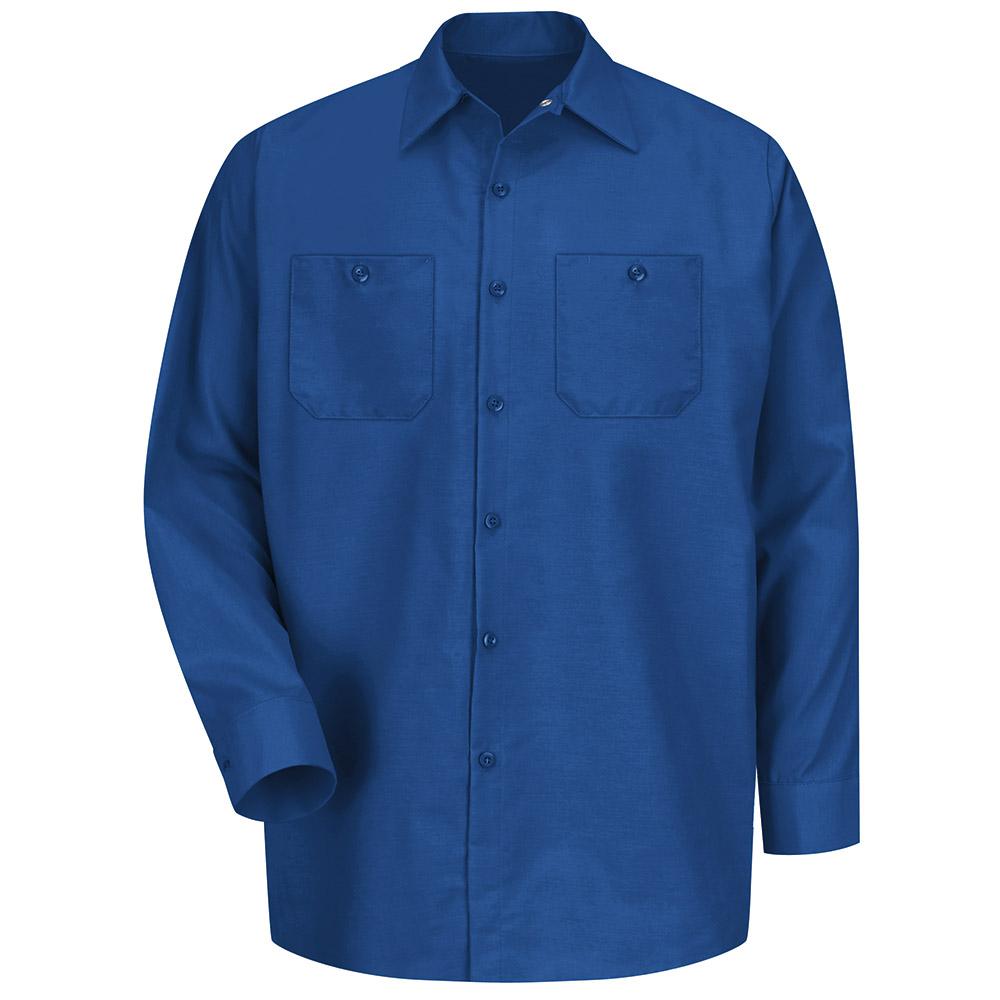 Red Kap Men's Size L Royal Blue Long-Sleeve Work Shirt-SP14RB RG L
