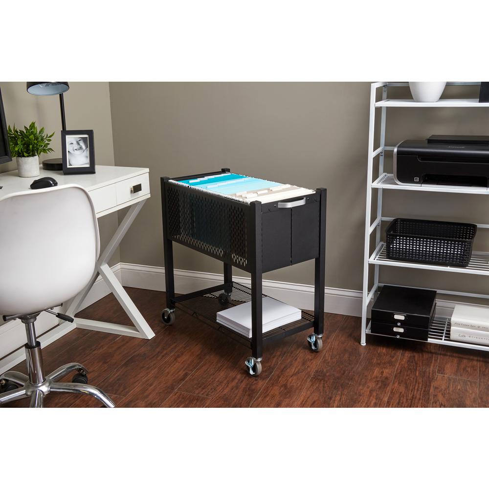 Steel Open Top File Cart In Black Vf53000 The Home Depot