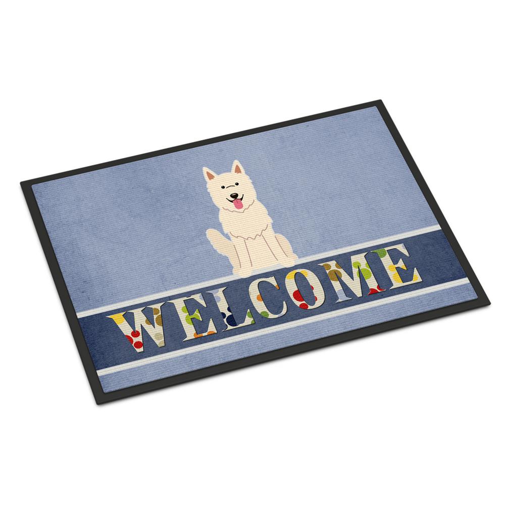 Caroline S Treasures 18 In X 27 In Indoor Outdoor White German Shepherd Welcome Door Mat