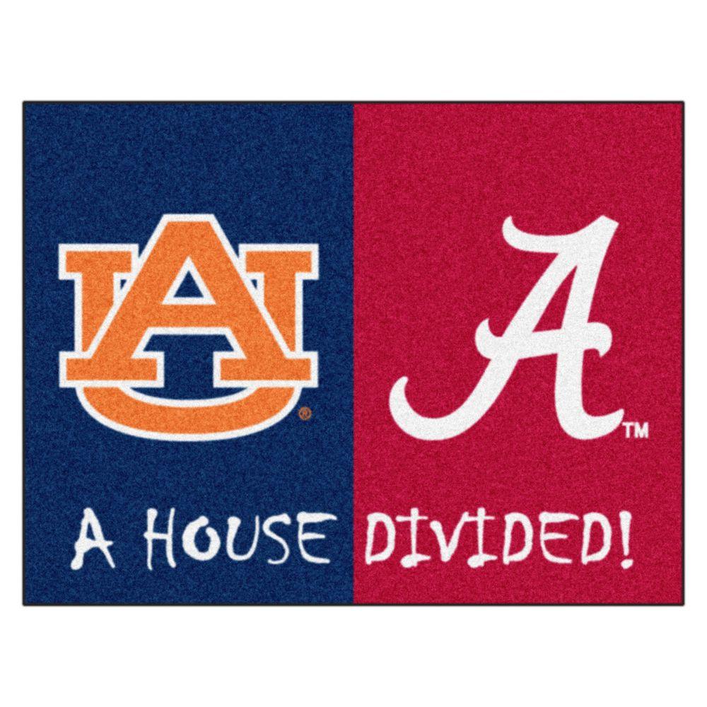 University Of Alabama Area Rugs The Home Depot Ncaa Alabama Auburn House Divided 3 Ft X 4 Area Rug