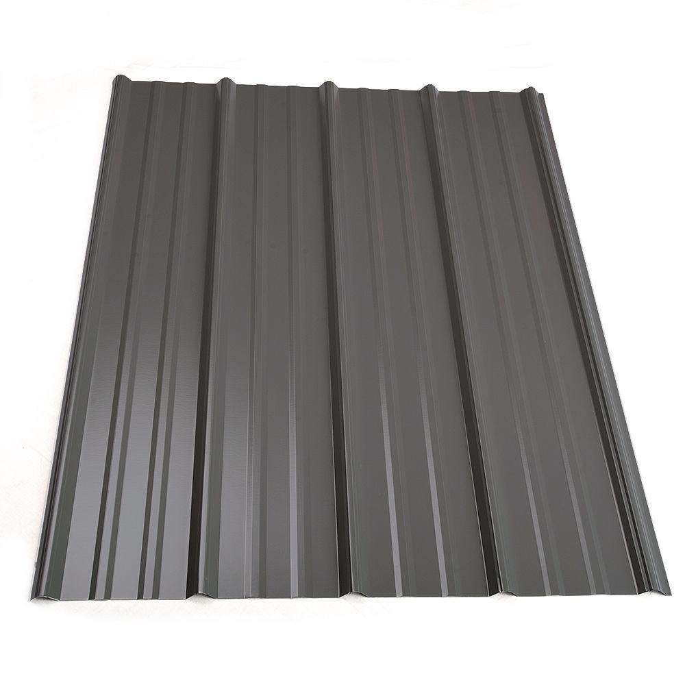 Metal Sales 16 ft. Classic Rib Steel Roof Panel in Charcoal2313617