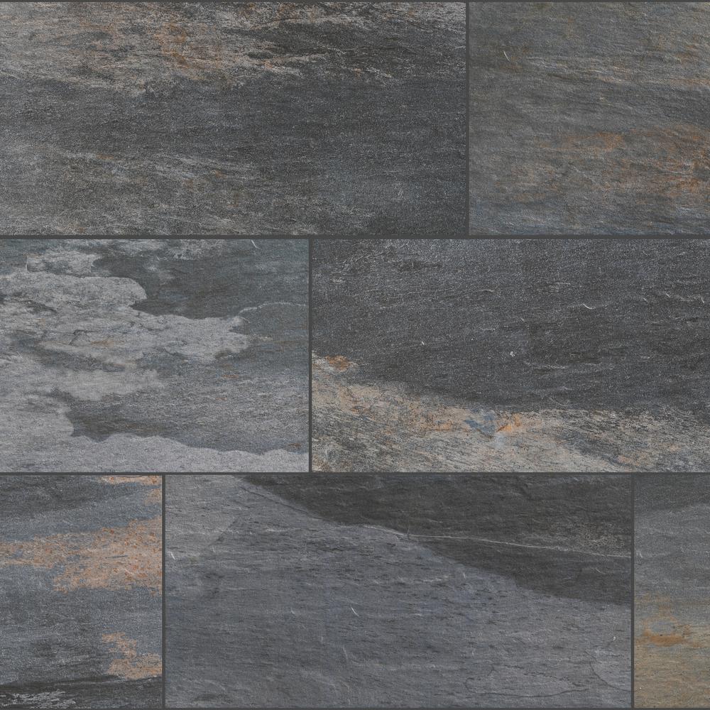 Longitude Slate Grey 12 In X 24 Porcelain Floor And Wall Tile 15 5 Sq Ft Case