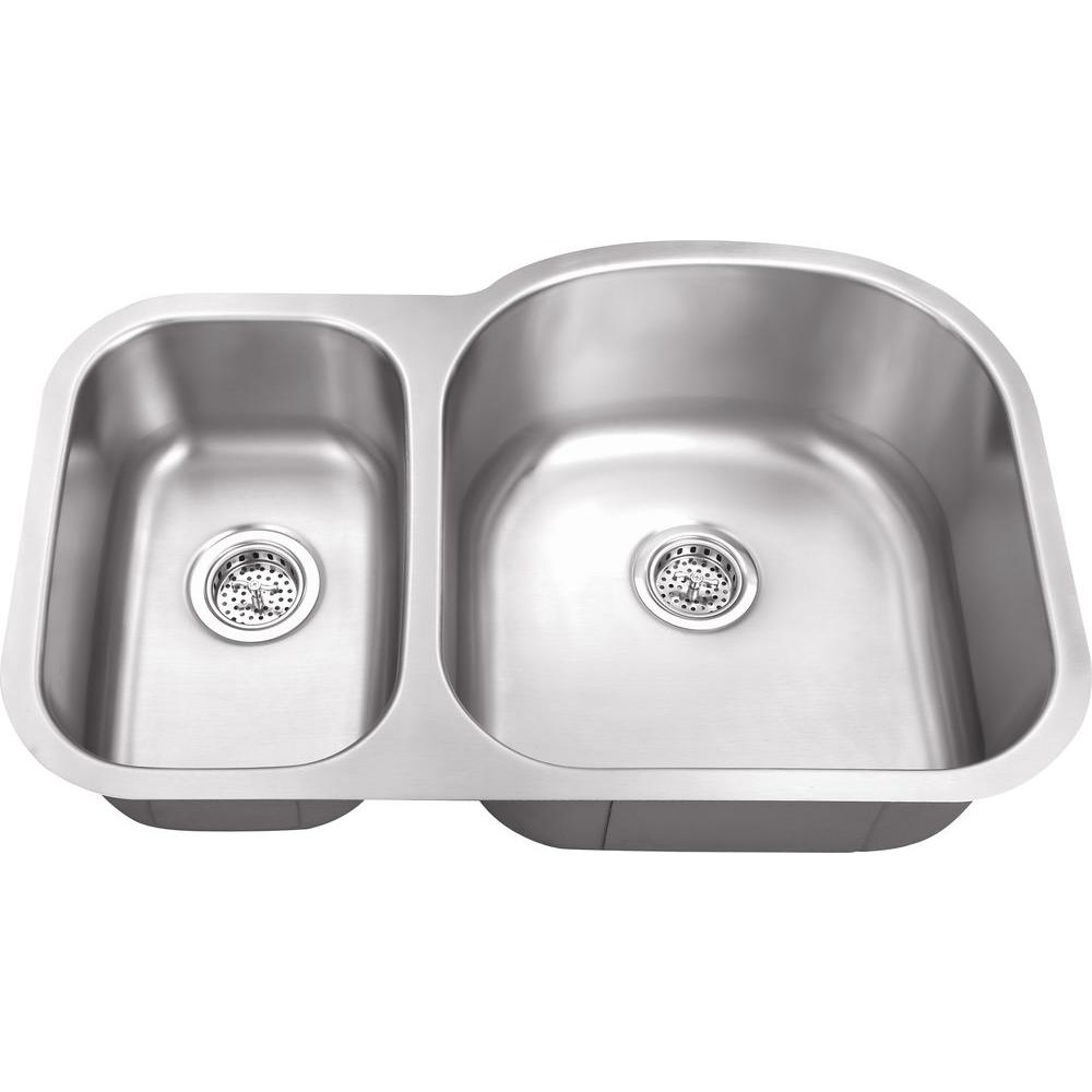 Schon All In One Undermount Stainless Steel 32 In Double Bowl