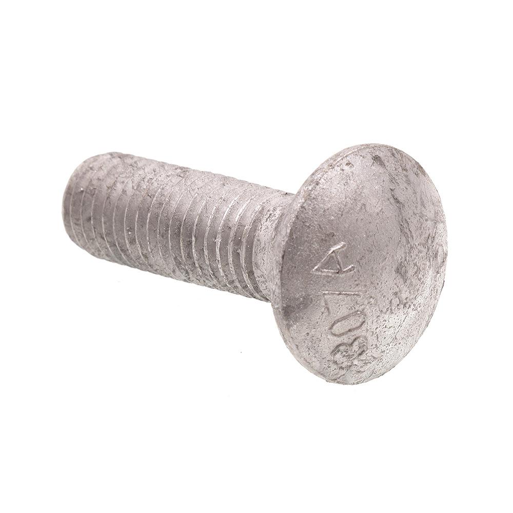 5/8 in. 11 x 2 in. Hot Dip Galvanized Steel Carriage Bolts A307 Grade