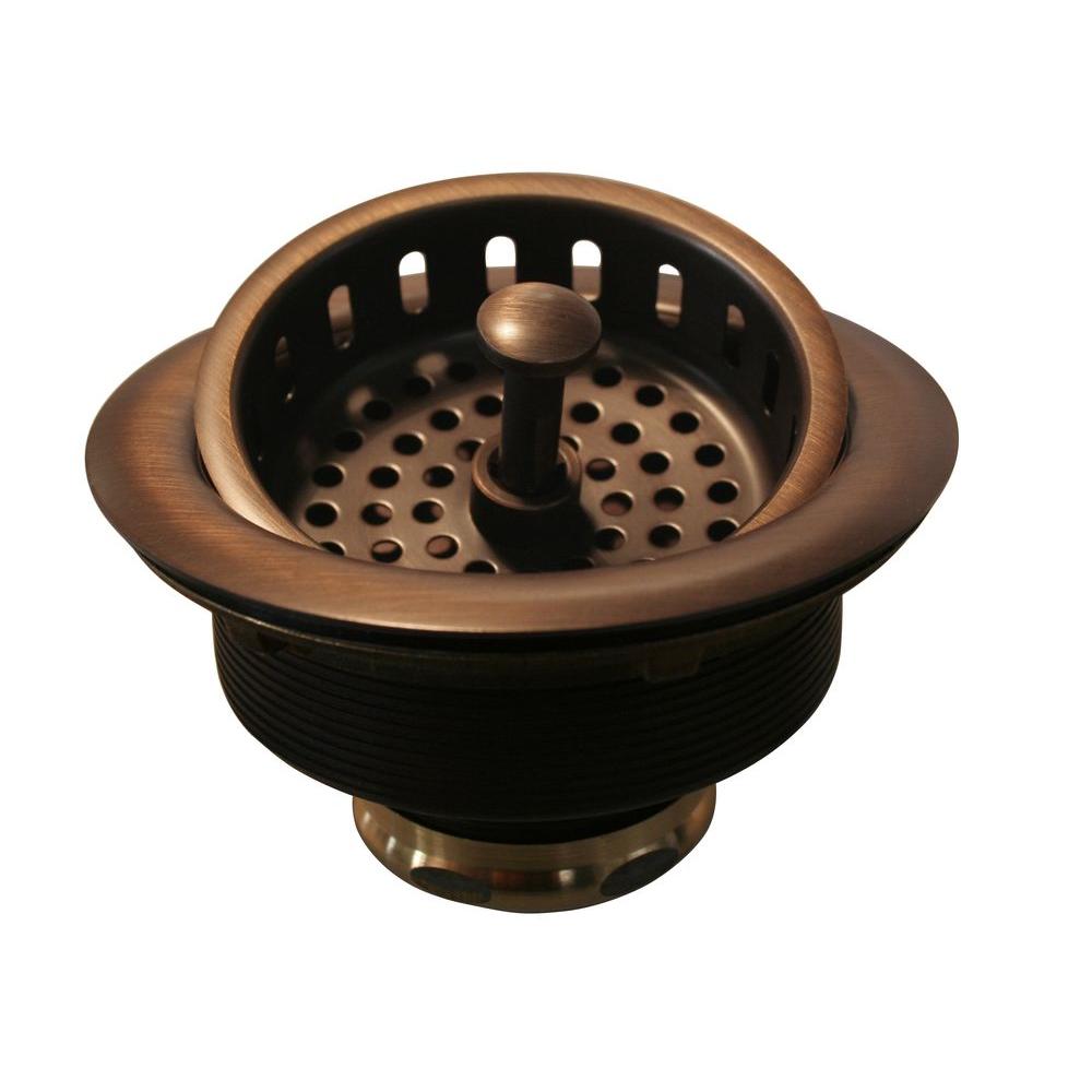 Westbrass 3 1 2 In Post Basket Strainer Antique Copper D214 11 Post Basket Strainer In Antique Copper