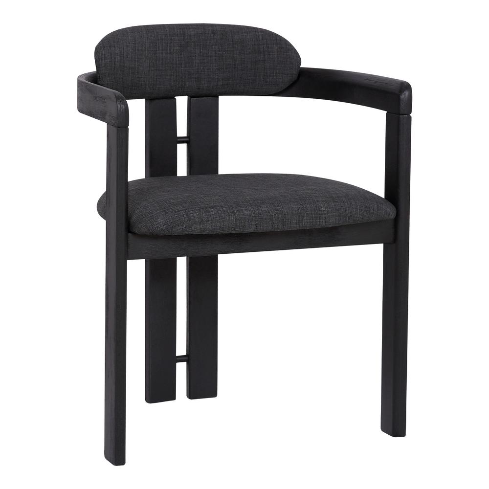 Armen Living Jazmin Charcoal Fabric Dining Chair Set Of 2