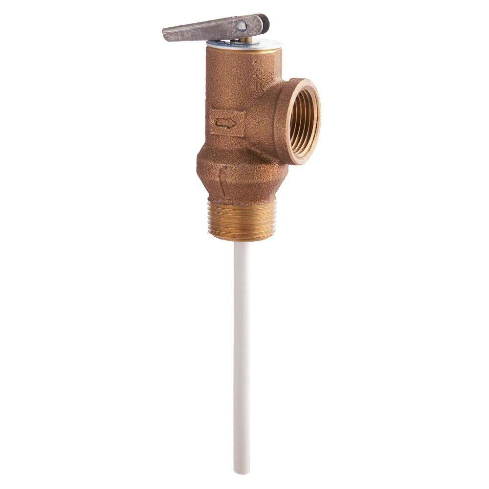 Watts 34 In Cast Brass Fpt 150 Lb Temperature And Pressure Valve 100xl The Home Depot 1277