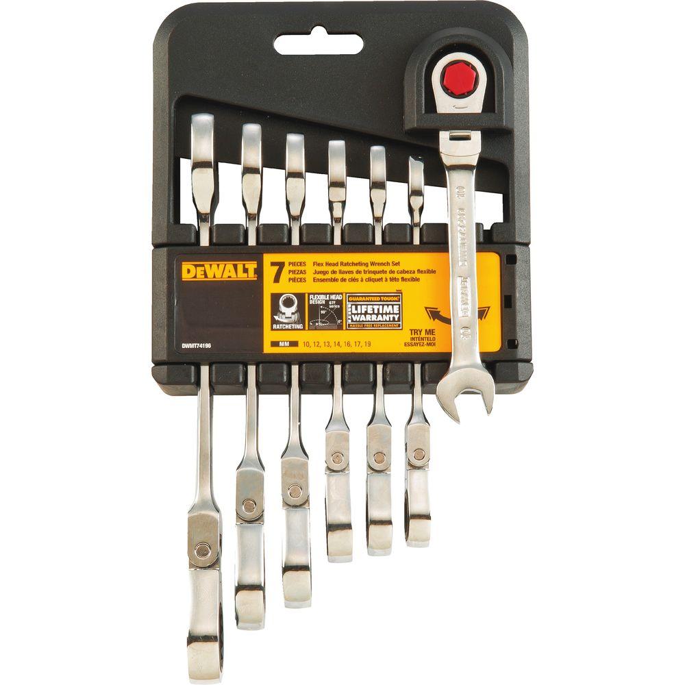 7pc Ratcheting Flex Head Combo Wrench-MM
