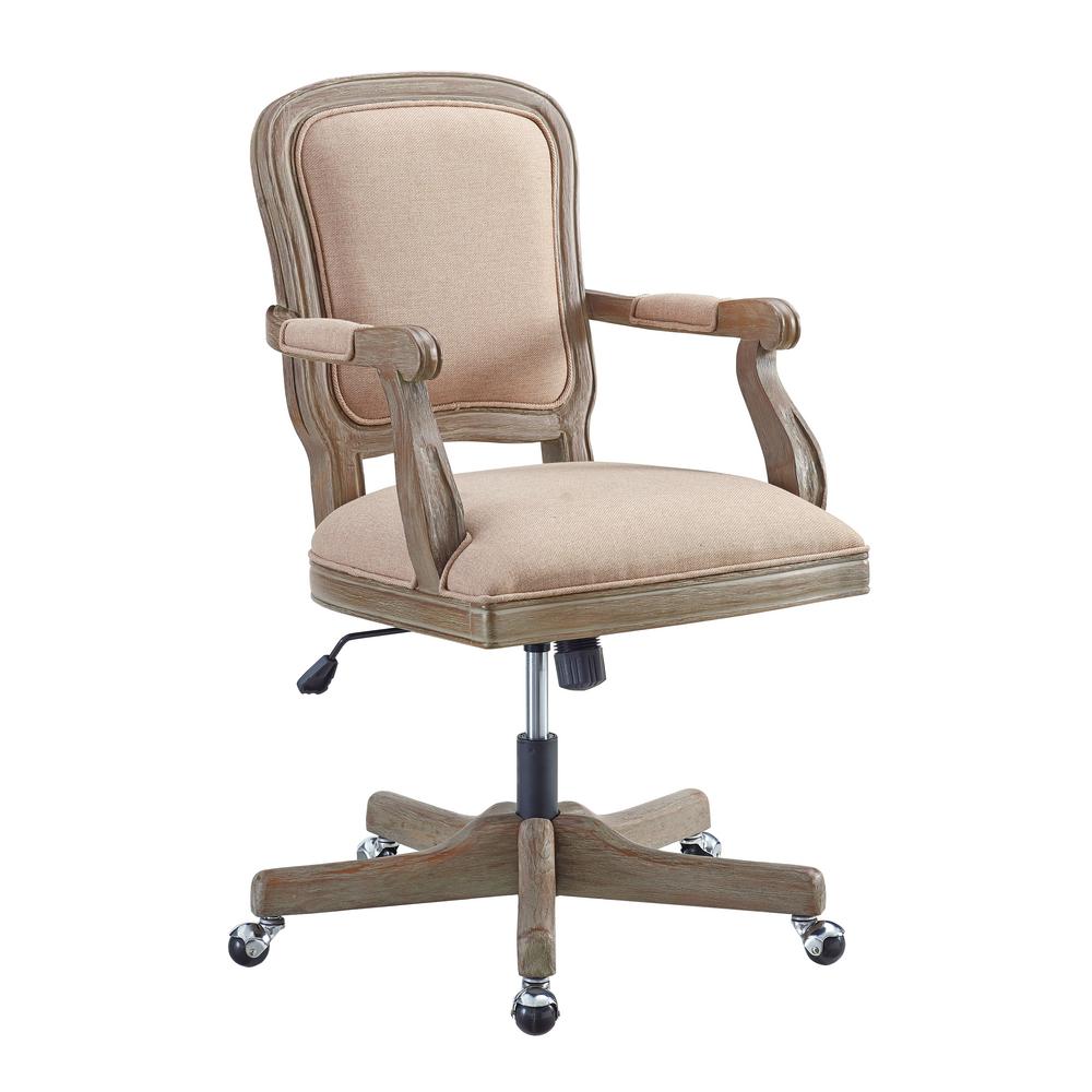 Linon Home Decor Fiona Rustic Brown Office Chair Thd00676 The Home Depot