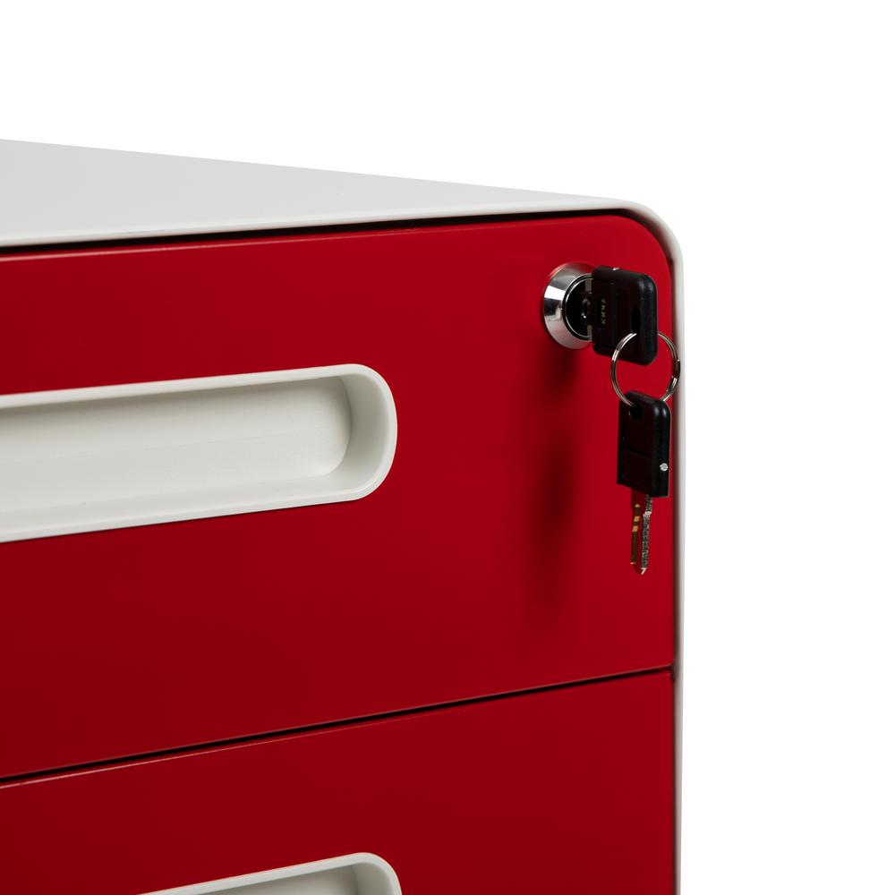 Carnegy Avenue White And Red Filing Cabinet Cga 442985 Wh Hd The