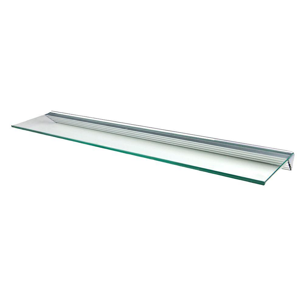 Fixed Mount Clear 1 Shelving Storage Organization The Glacier Clear Glass Shelf With Silver Bracket Kit Varies By Size