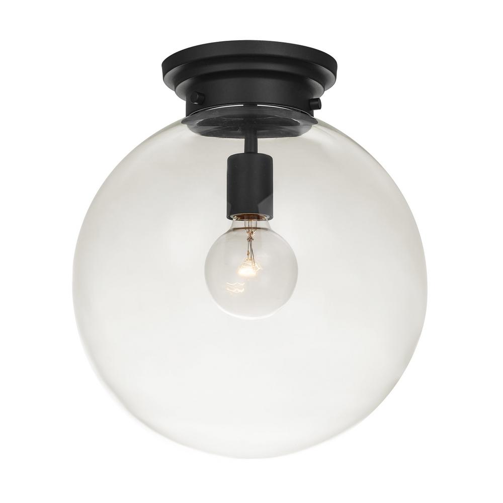 Globe Electric Portland 1 Light Black Semi Flush Mount 65954 The - Globe Electric Semi Flush Mount Ceiling Light Globe Electric Portland 1 Light Black Semi Flush Mount 65954 The - Globe Electric Semi Flush Mount Ceiling Light