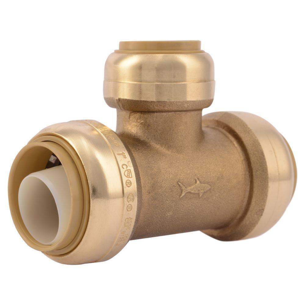 SharkBite 1 In X 1 In X 3 4 In Brass Push to Connect Reducer Tee 