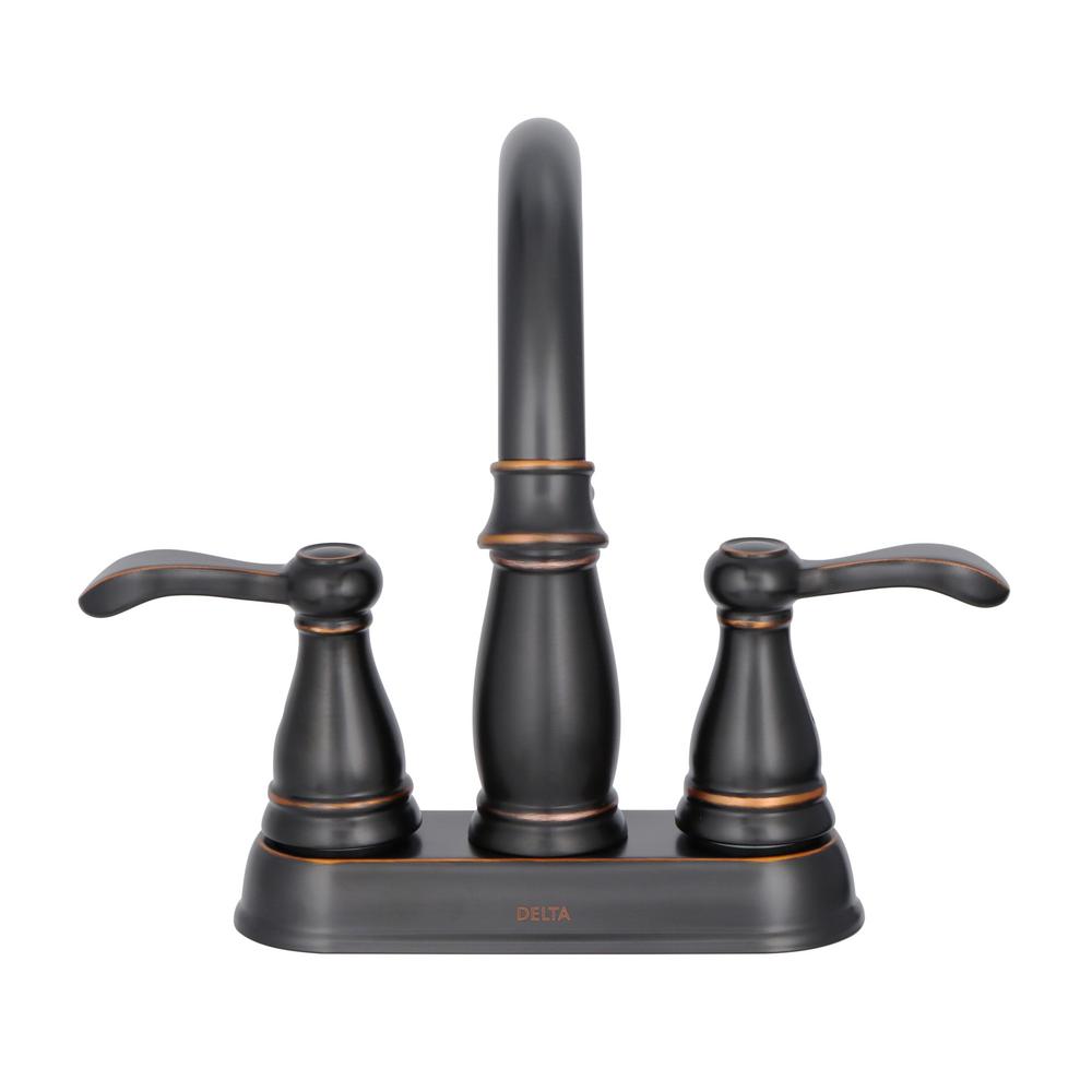 Delta 2 Handle Bathroom Faucet Porter 4" Centerset Oil Rubbed Bronze