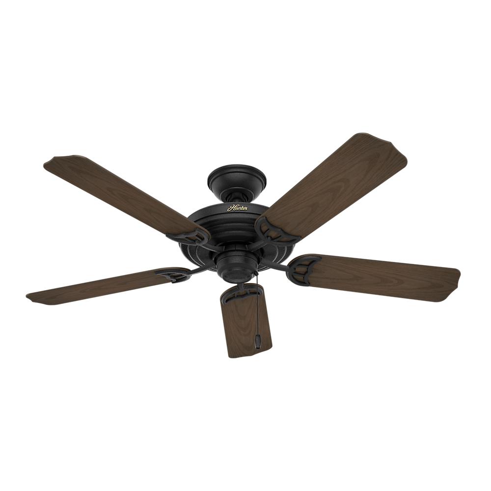 Hunter Sea Air 52 In Outdoor Textured Matte Black Ceiling Fan Textured Matte Black Ceiling Fan