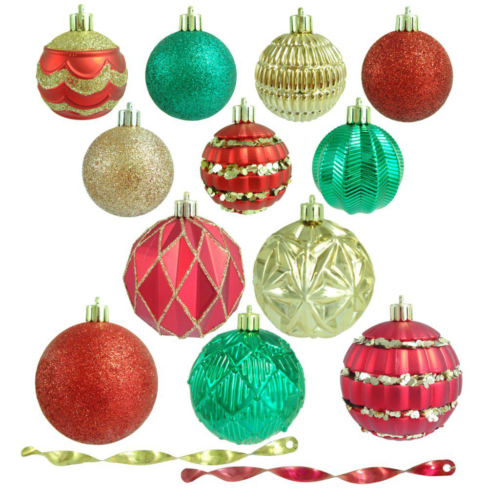 Home Accents Holiday Red, Green and Gold Shatterproof Christmas