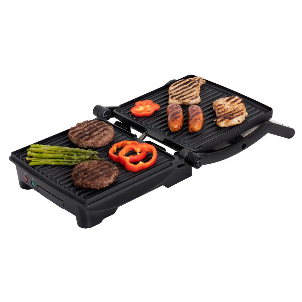 Silver//Black Premium PPN40 4-Slice Panini Maker