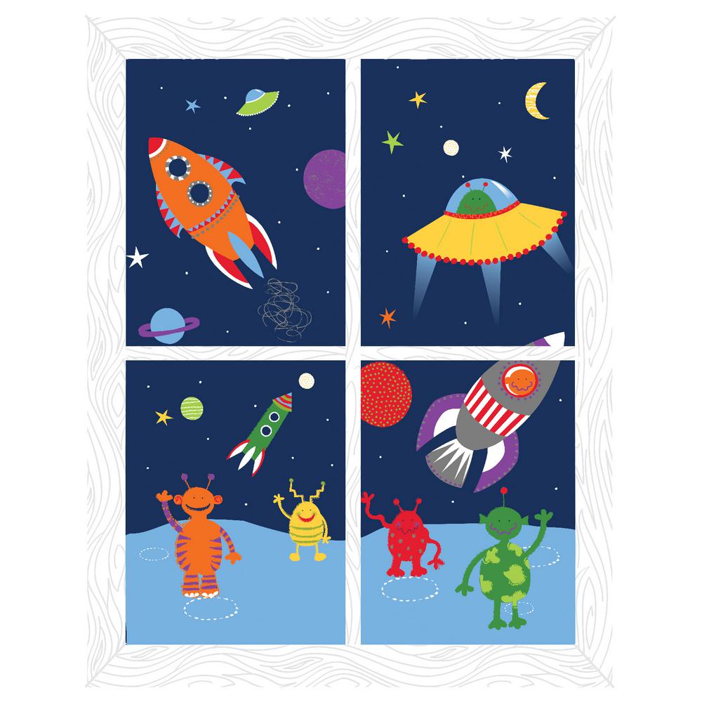 WallPOPs We Come in Peace Window Scene Multi Decal Wall Art Kit