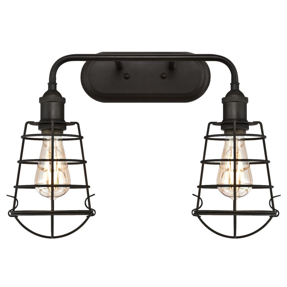 Bronze Cage Vanity Lighting The Home Depot Oliver 2 Light Oil Rubbed Bronze Wall Mount Bath