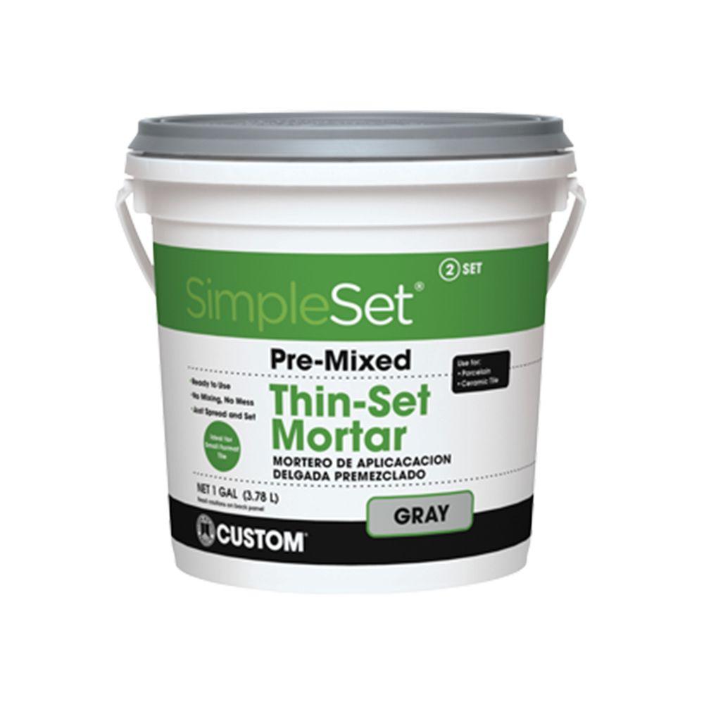 Custom Building S Simpleset Gray 1 Gal Premixed Thin Set Custom Building S Simpleset Gray 1 Gal Premixed Thin Set Mortar