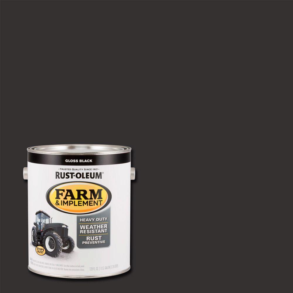 Rust-Oleum 1 gal. Farm Equipment Gloss Black Enamel Paint (2-Pack ...