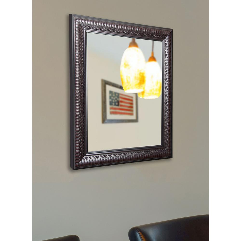 Dark Brown Wood Mirrors Wall Decor The Home Depot Royal Curve Non Beveled Vanity Wall Mirror