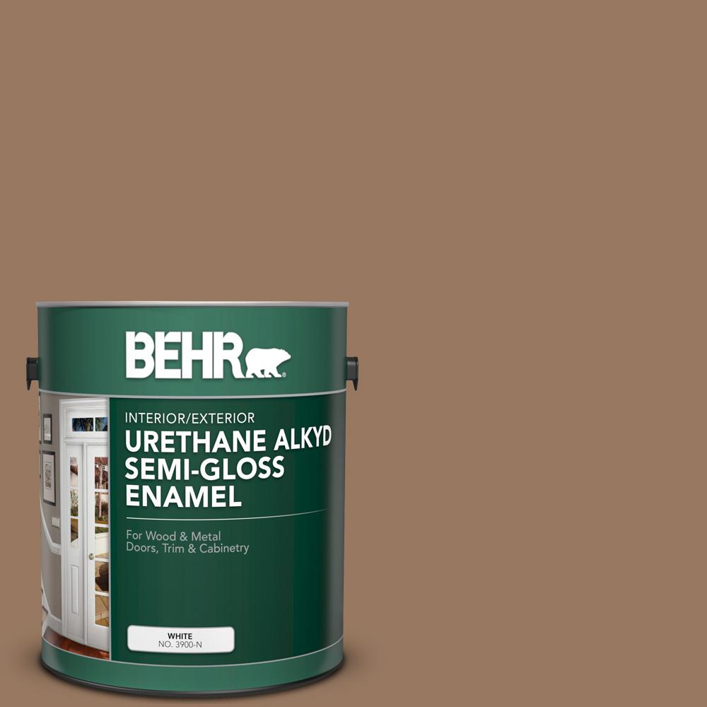 Behr 1 Gal Ms 18 Clay Brown Urethane Alkyd Semi Gloss Enamel Urethane Alkyd Semi Gloss Enamel