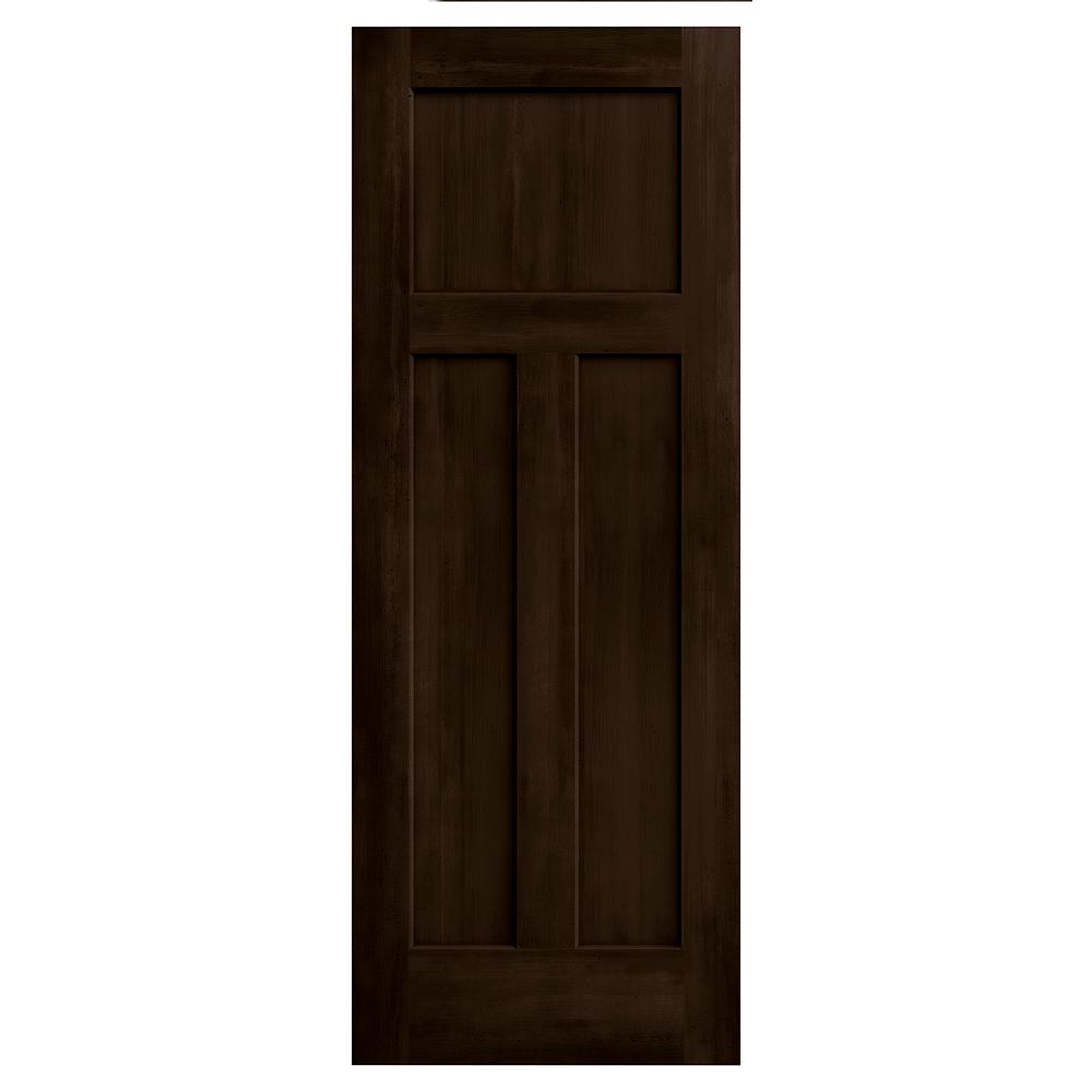 JELDWEN 30 in. x 80 in. Craftsman Espresso Stain Solid Core Molded