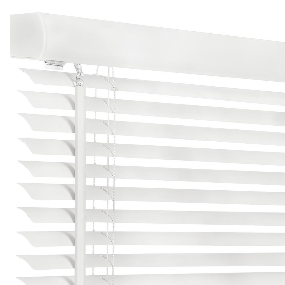 Achim Gii Morningstar White Cordless Light Filtering Vinyl Mini Blind With 1 In Slats 25 In W X 64 In L Msg225wh06 The Home Depot