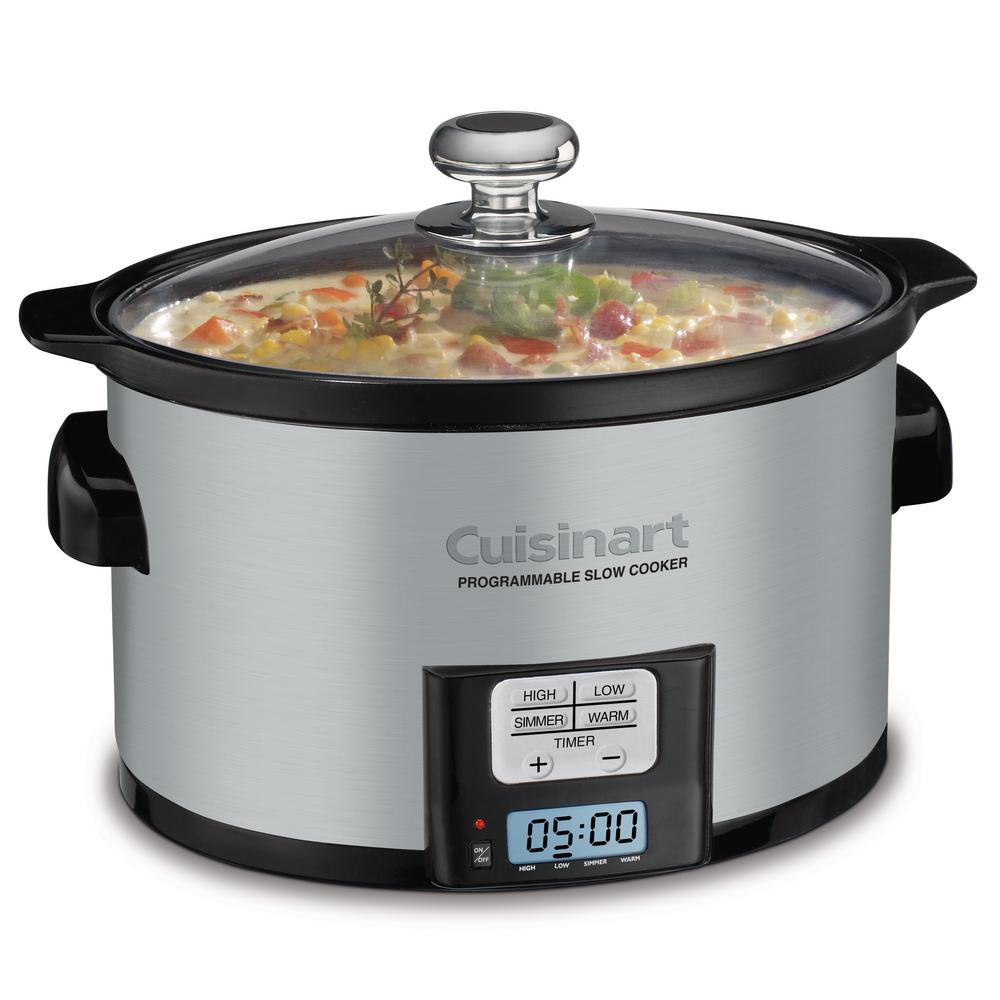 Cuisinart © Programmable Slow Cooker 3-1\/2 Qt. Stainless Steel Cooker Brushed 86279020970  eBay