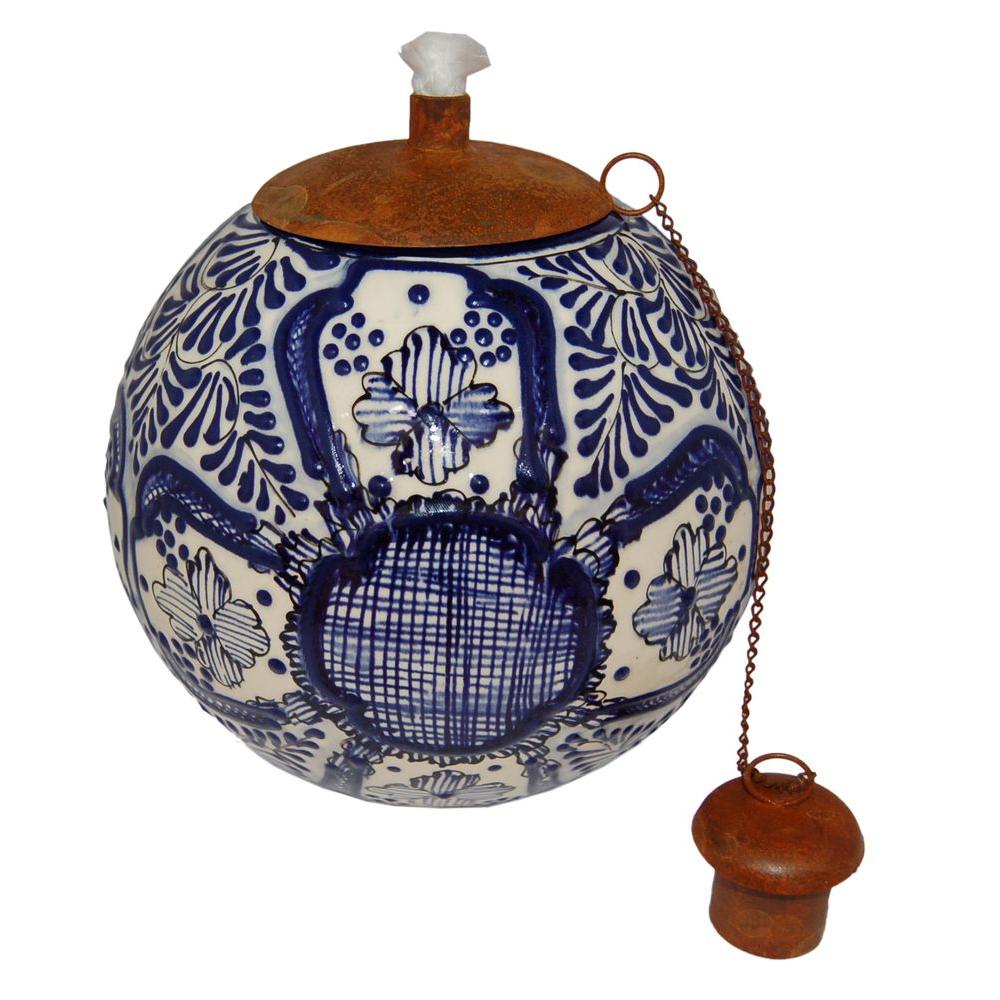 La Candela Blue Relief Table Top TorchJSTXRB The Home Depot