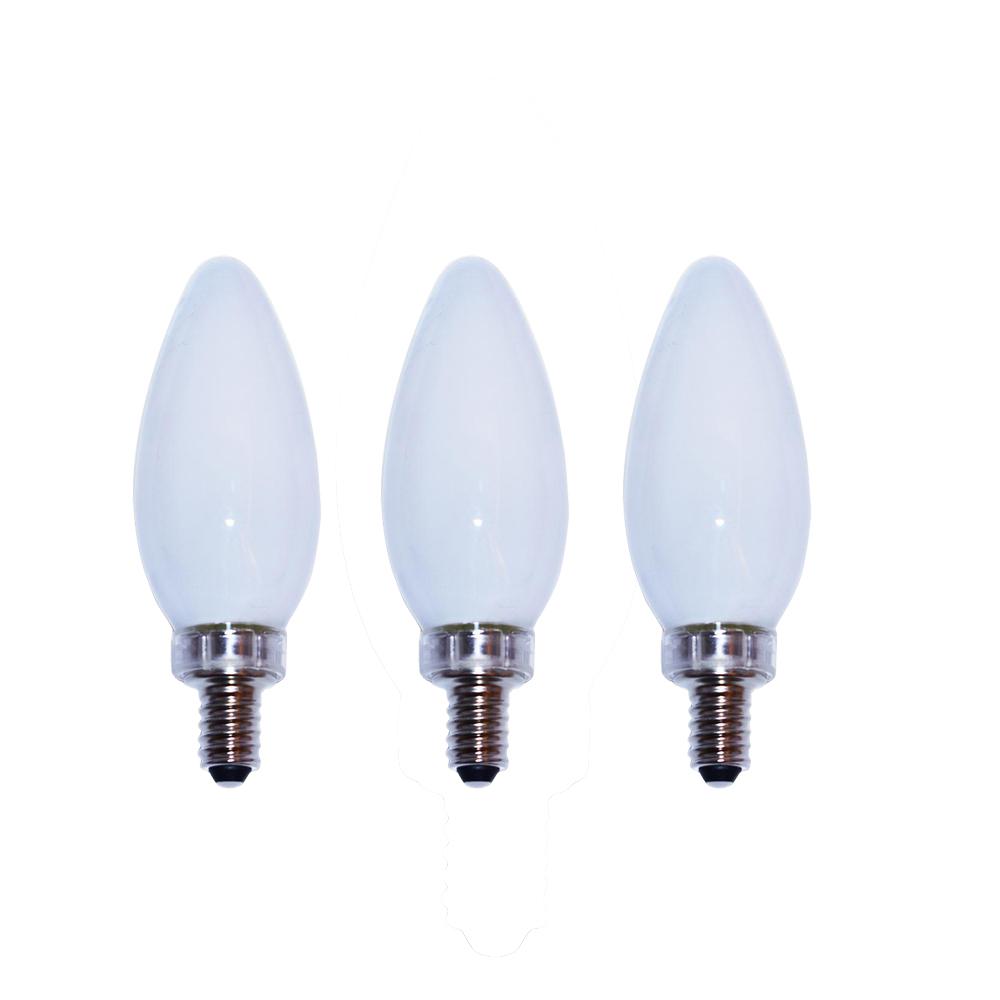 Soft White Frosted E12 Led Bulbs Light The Home Depot 60 Watt Equivalent B11 E12 Base Dimmable Frosted Filament Led Light Bulb Soft White