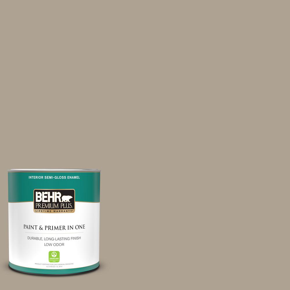 BEHR PREMIUM PLUS 1 Qt. #730D-4 Garden Wall Semi-Gloss Enamel Low Odor ...