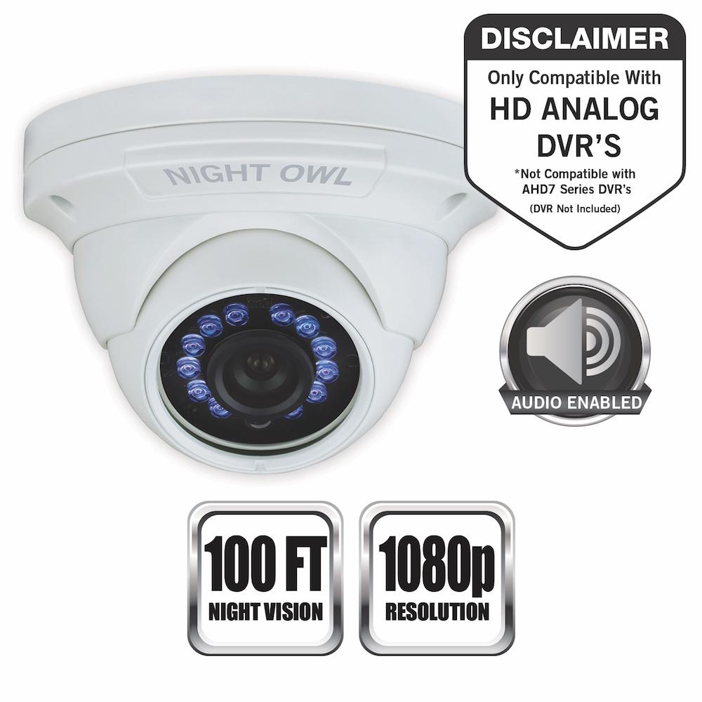 night owl wired color security camera with audio and cable