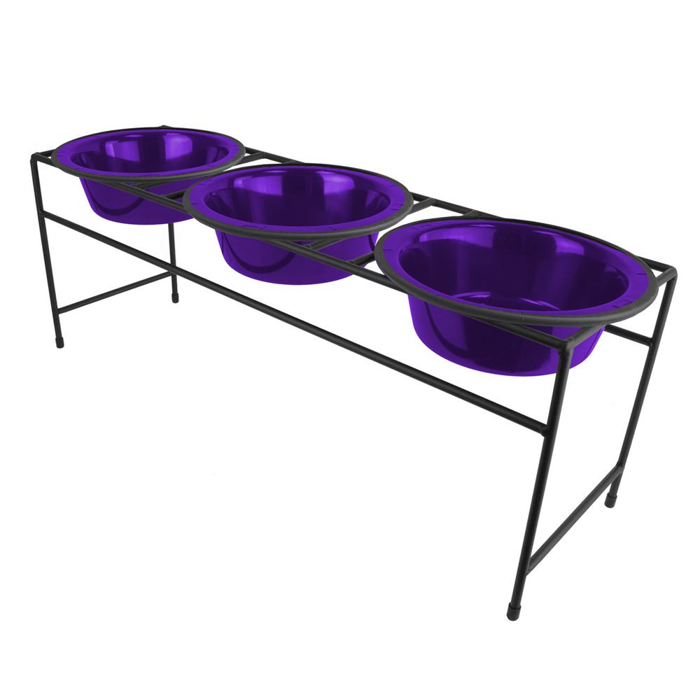 Platinum Pets 6.25 Cup Triple Modern Diner Feeder with Dog Bowls, Electric... by Platinum Pets