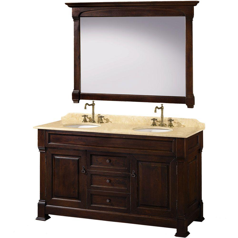 Wyndham Collection Andover 60 In Vanity In Dark Cherry With