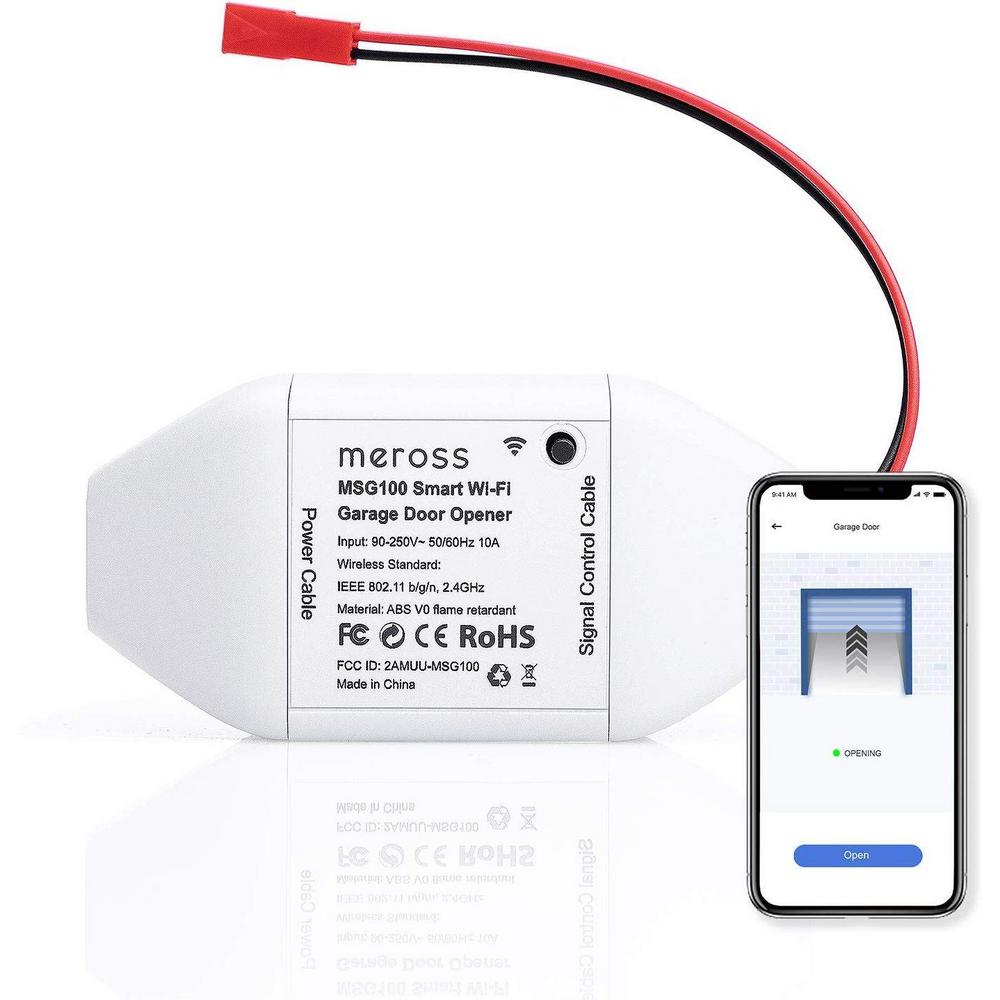 Meross Wi Fi Smart Garage Door Opener Remote Compatible With Alex And Google Assistant In White Msg100wt The Home Depot