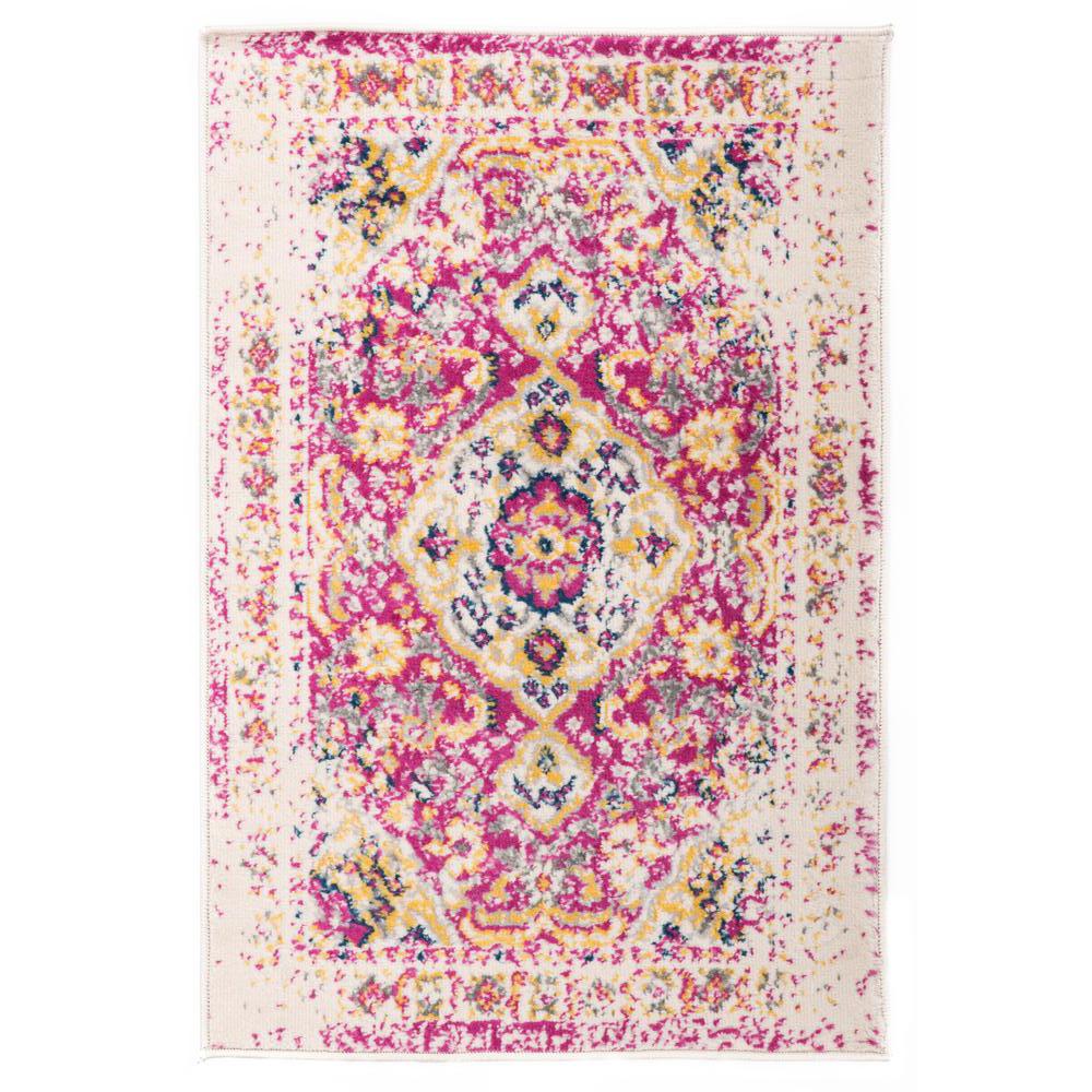 World Rug Gallery Bohemian Vintage Oriental 2 ft. x 3 ft. Pink Area RugMon831Pink2x3 The Home