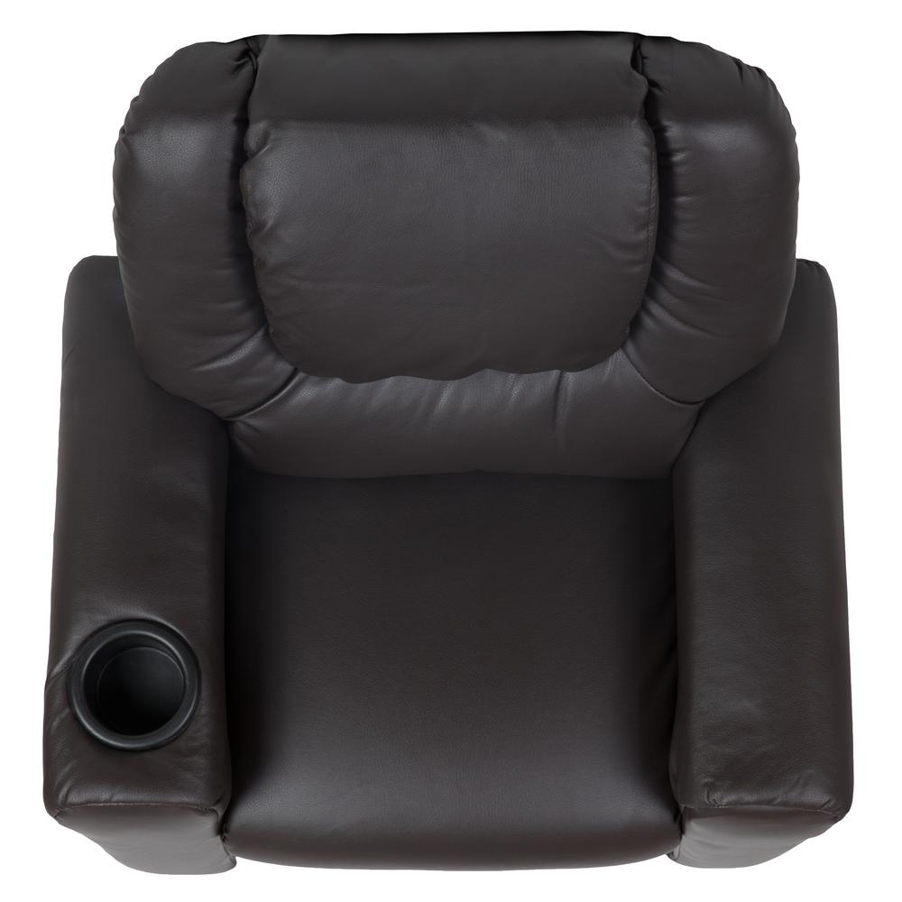 Flash Furniture Contemporary Brown Leather Kids Recliner With Cup