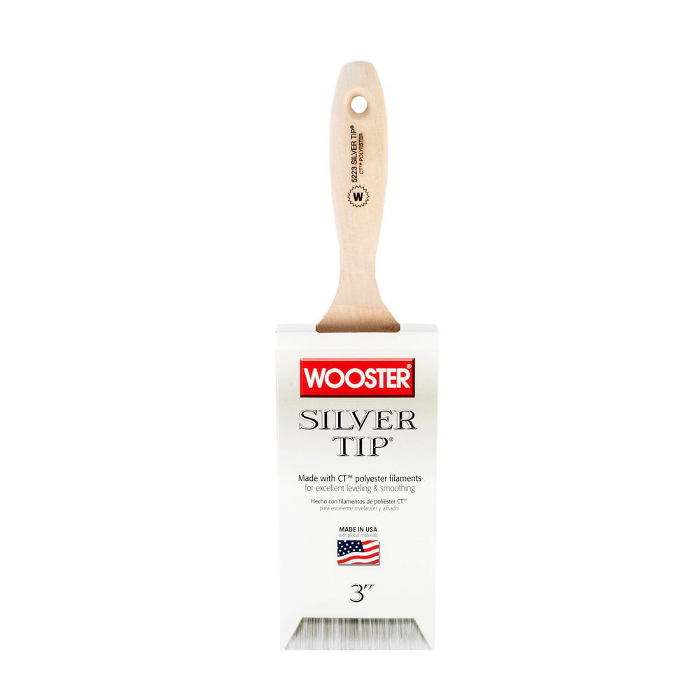 Wooster 3 in. Silver Tip Polyester Flat Brush0052230030 The Home Depot