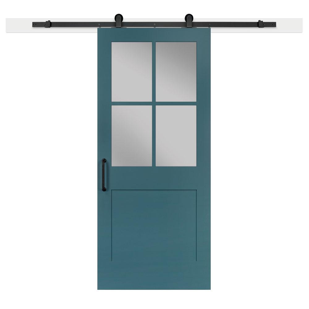 Barn Doors Interior Closet The Home Depot 36 In X 84 Pacific 1 Panel Privacy Half Lite Satin