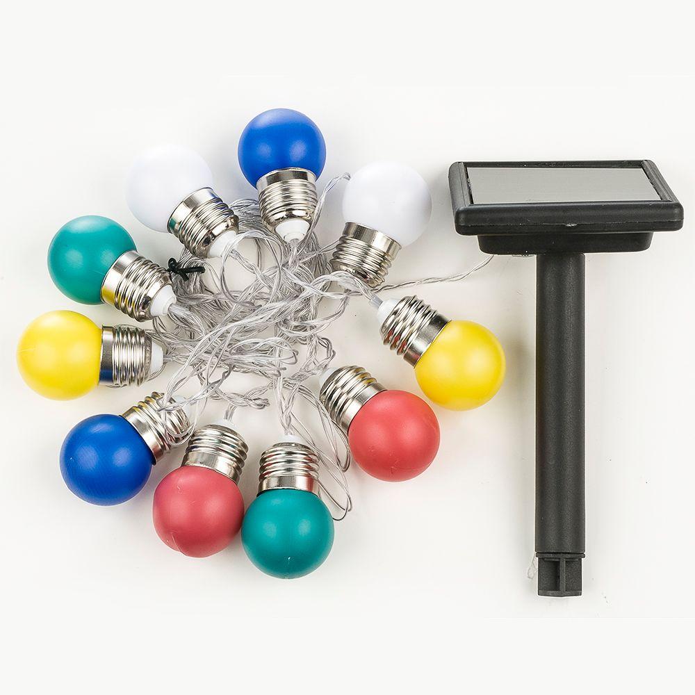 Hampton Bay 10Light 225 in. Solar Integrated LED Assorted Color Round