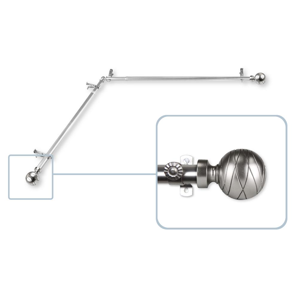 Corner Mount Single Curtain Rods Curtain Rods The Home Depot