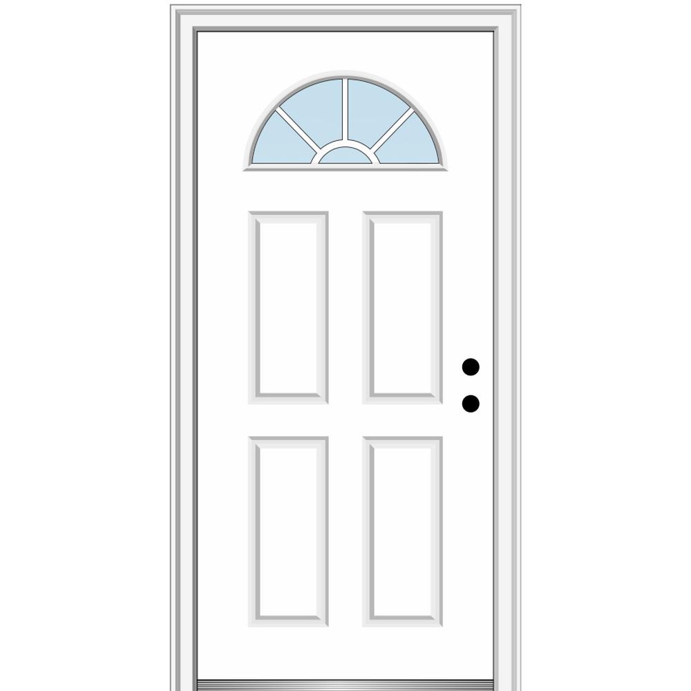 Mmi Door 36 In X 80 In Left Hand Inswing 1 4 Lite Clear 4 Panel