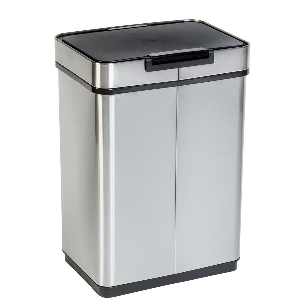 HoneyCanDo 13 Gal. Stainless Steel Touchless Sensor Trash CanTRS08414 The Home Depot