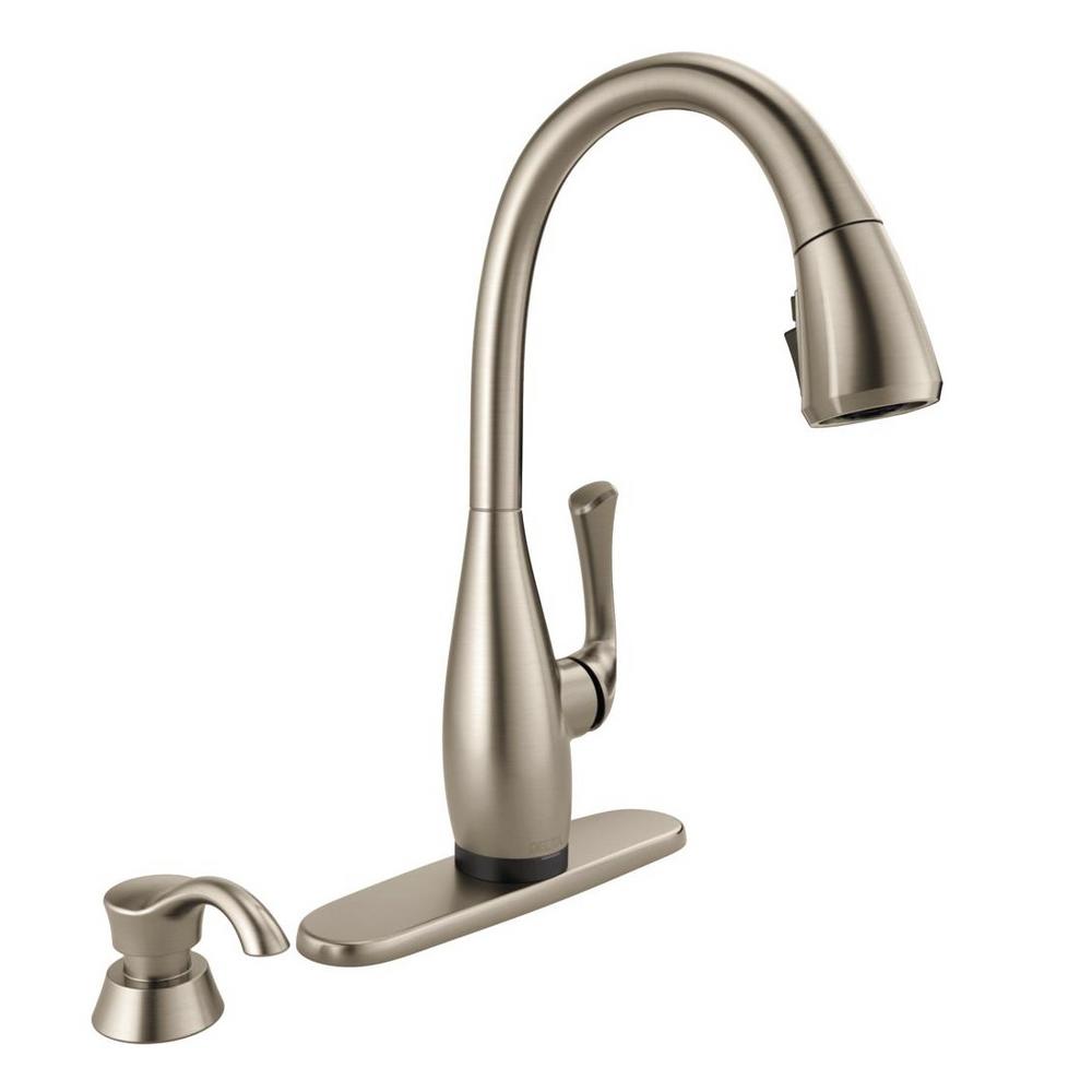 Delta Dominic SingleHandle PullDown Sprayer Kitchen Faucet with Touch2O and Shield Spray