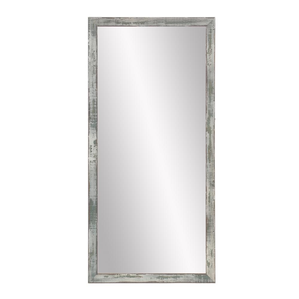 BrandtWorks 30 in. x 63.5 in. Silver Trimmed Farmhouse Floor Mirror