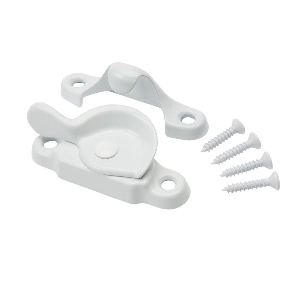 PrimeLine Vinyl Window Sash Lock with Keeper, WhiteF 2744 The Home