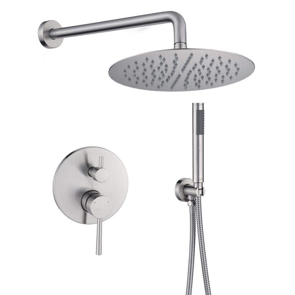 Boyel Living Shower System Wall Mounted with 10 in. Round Rainfall ...