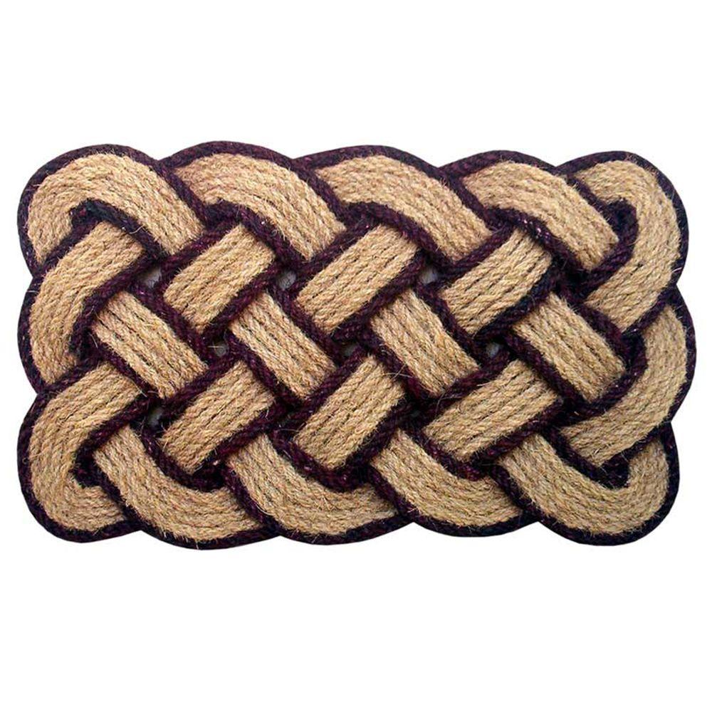 Nedia Home Rope Natural Brown 18 In X 30 In Coir Door Mat 12107